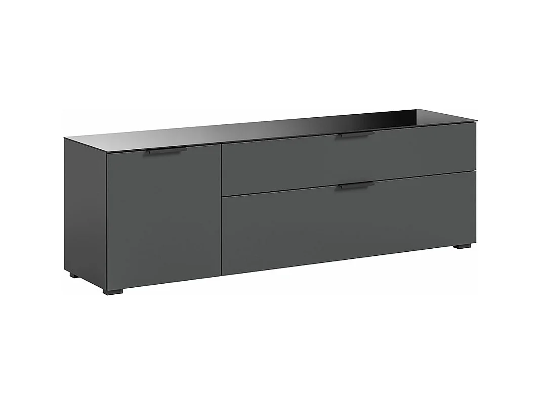 Ray TV Tisch 2 Schubladen 1 Tür 1 Klapptür anthrazit.
