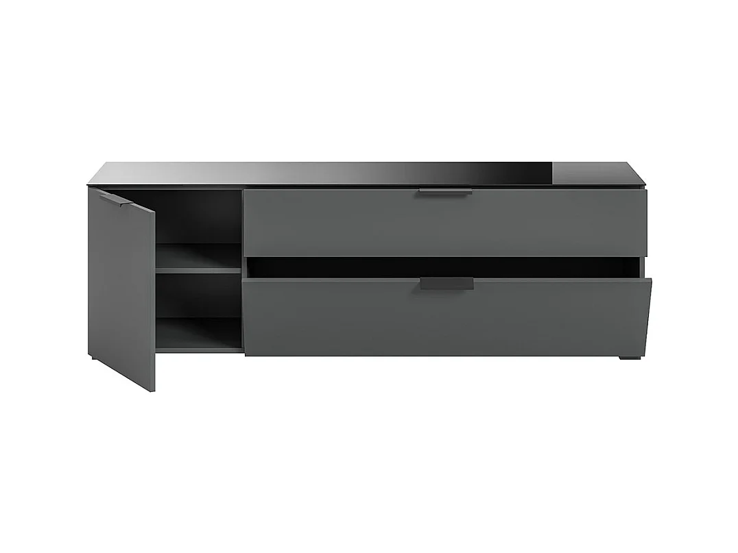 Ray TV Tisch 2 Schubladen 1 Tür 1 Klapptür anthrazit.