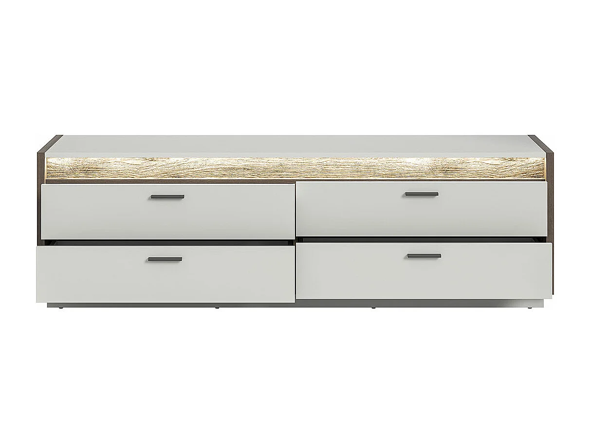 Falcona TV-meubel 4 laden incl. LED-verlichting lichtgrijs.