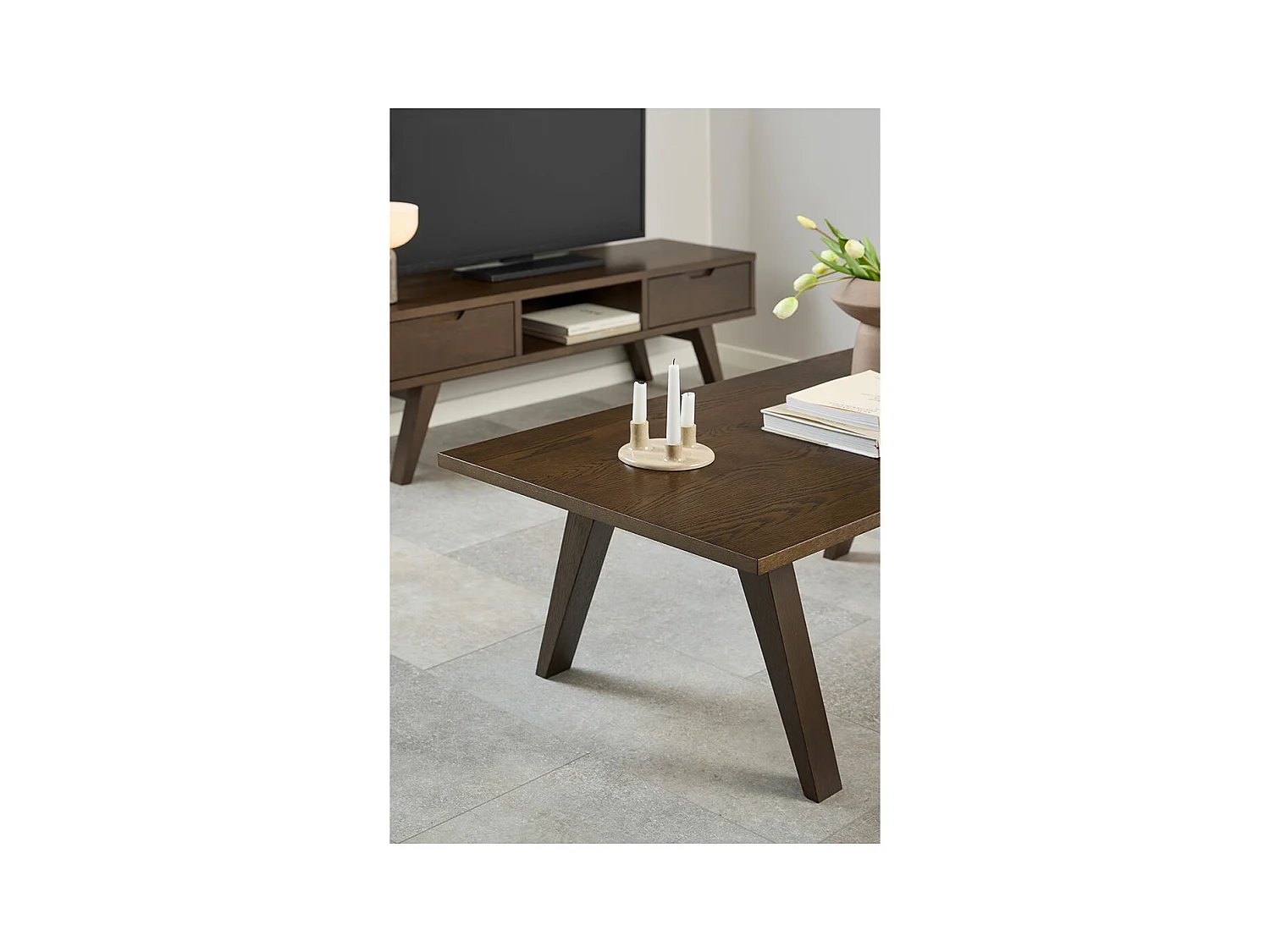 Bristol TV-meubel 2 lades grijs.