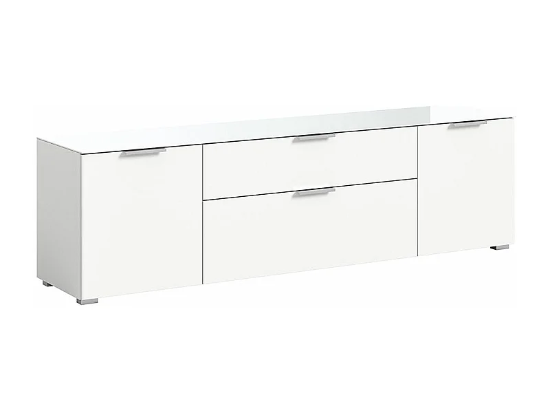Ray TV Tisch 1 Schublade 2 Türen 1 Klapptür weiß.