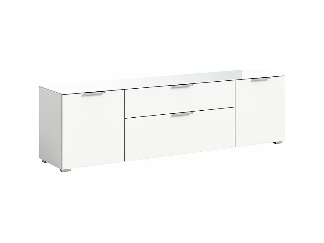 Ray TV Tisch 1 Schublade 2 Türen 1 Klapptür weiß.