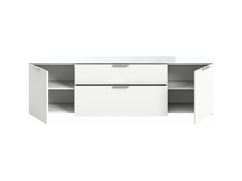 Ray TV Tisch 1 Schublade 2 Türen 1 Klapptür weiß.