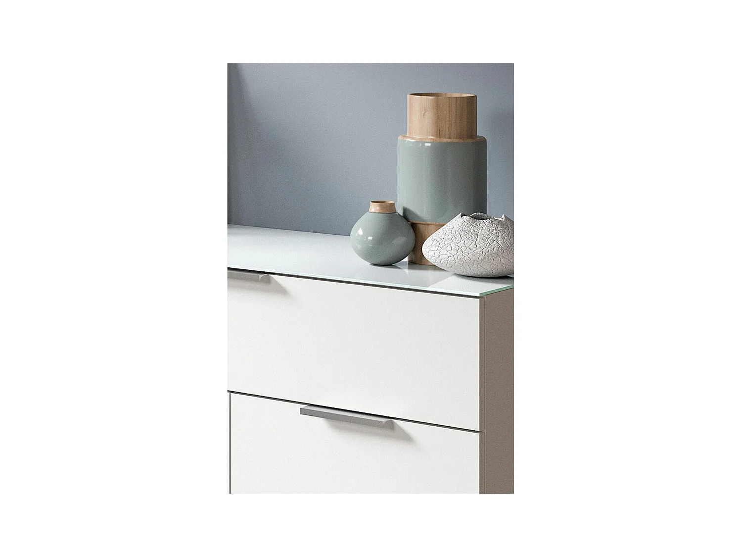 Ray TV Tisch 1 Schublade 2 Türen 1 Klapptür weiß.