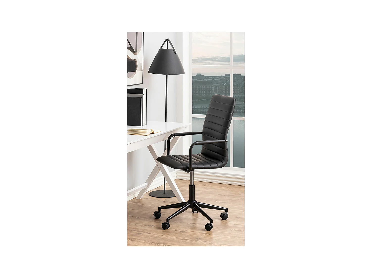 Winslow chaise de bureau PU cuir noire.