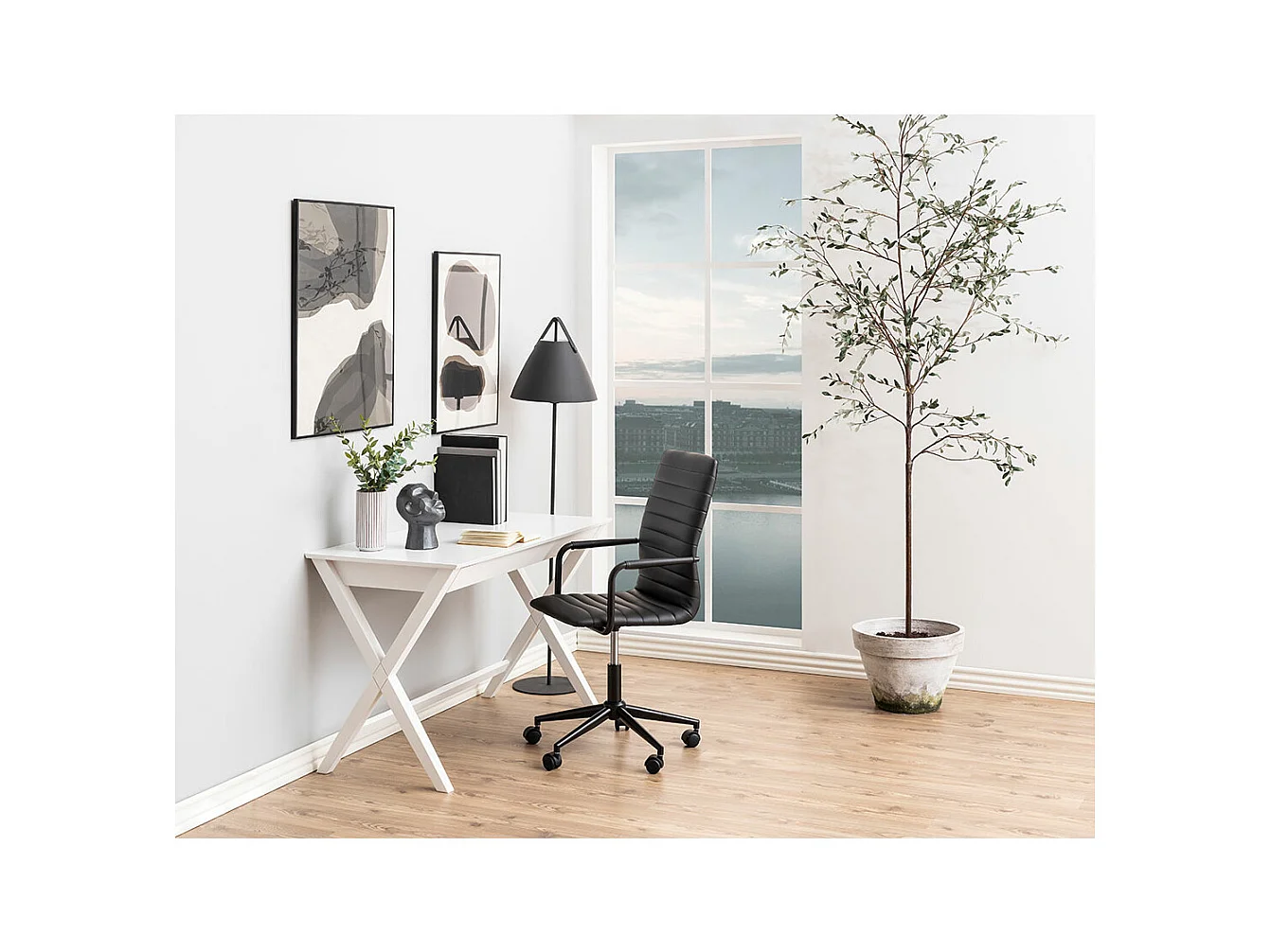 Winslow chaise de bureau PU cuir noire.