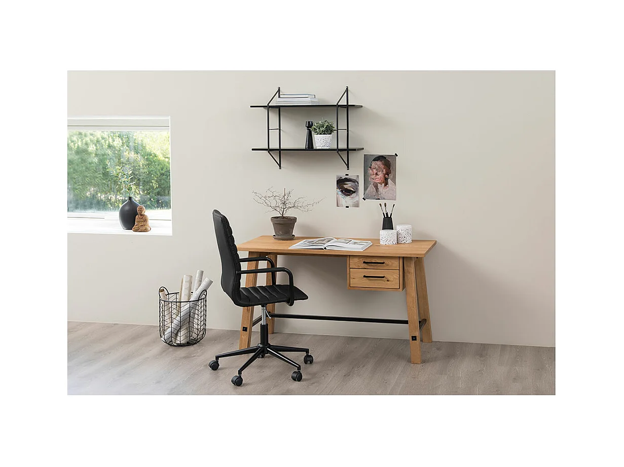 Winslow chaise de bureau PU cuir noire.