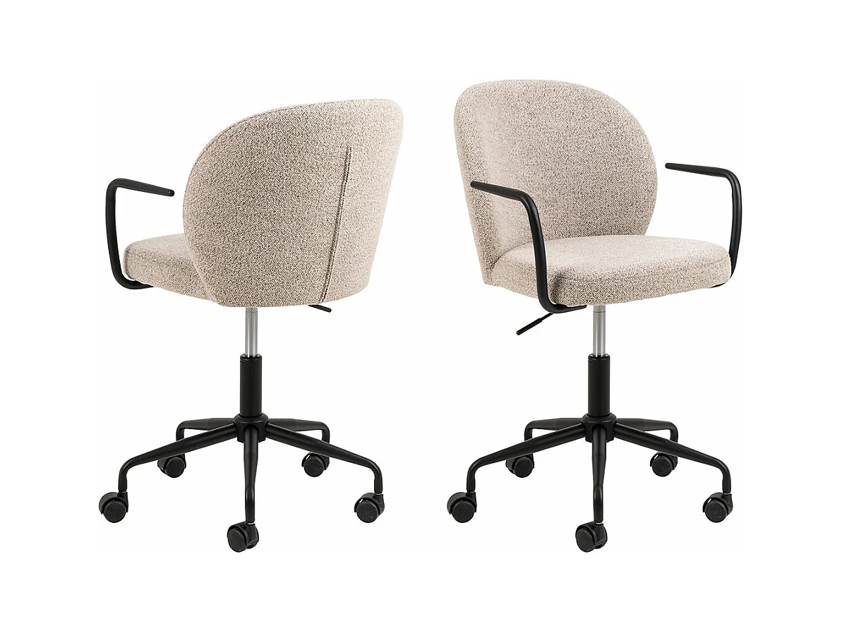 Patricia chaise de bureau bouclé beige.