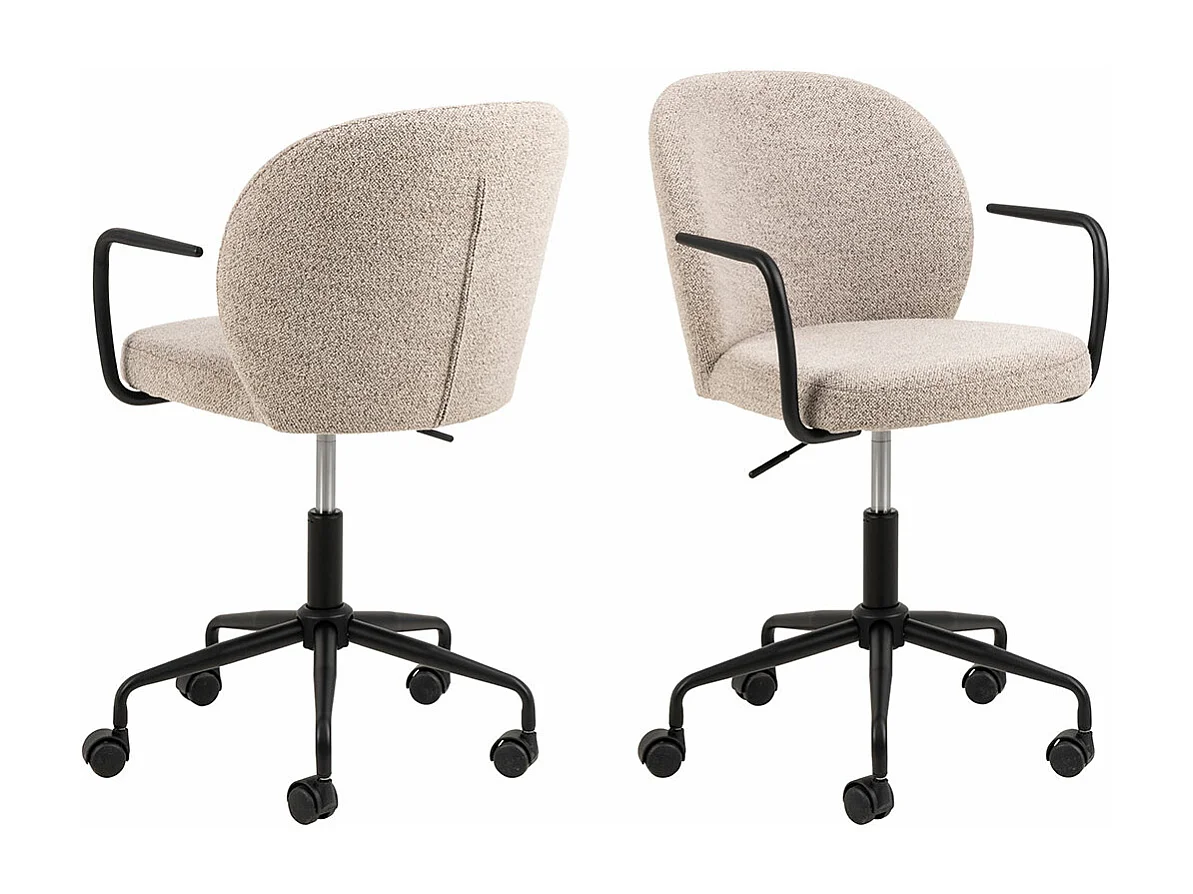 Patricia chaise de bureau bouclé beige.