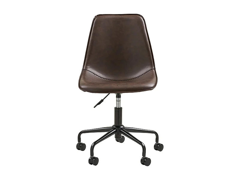 Chaise de bureau simili cuir marron MONACO – Élégance épurée