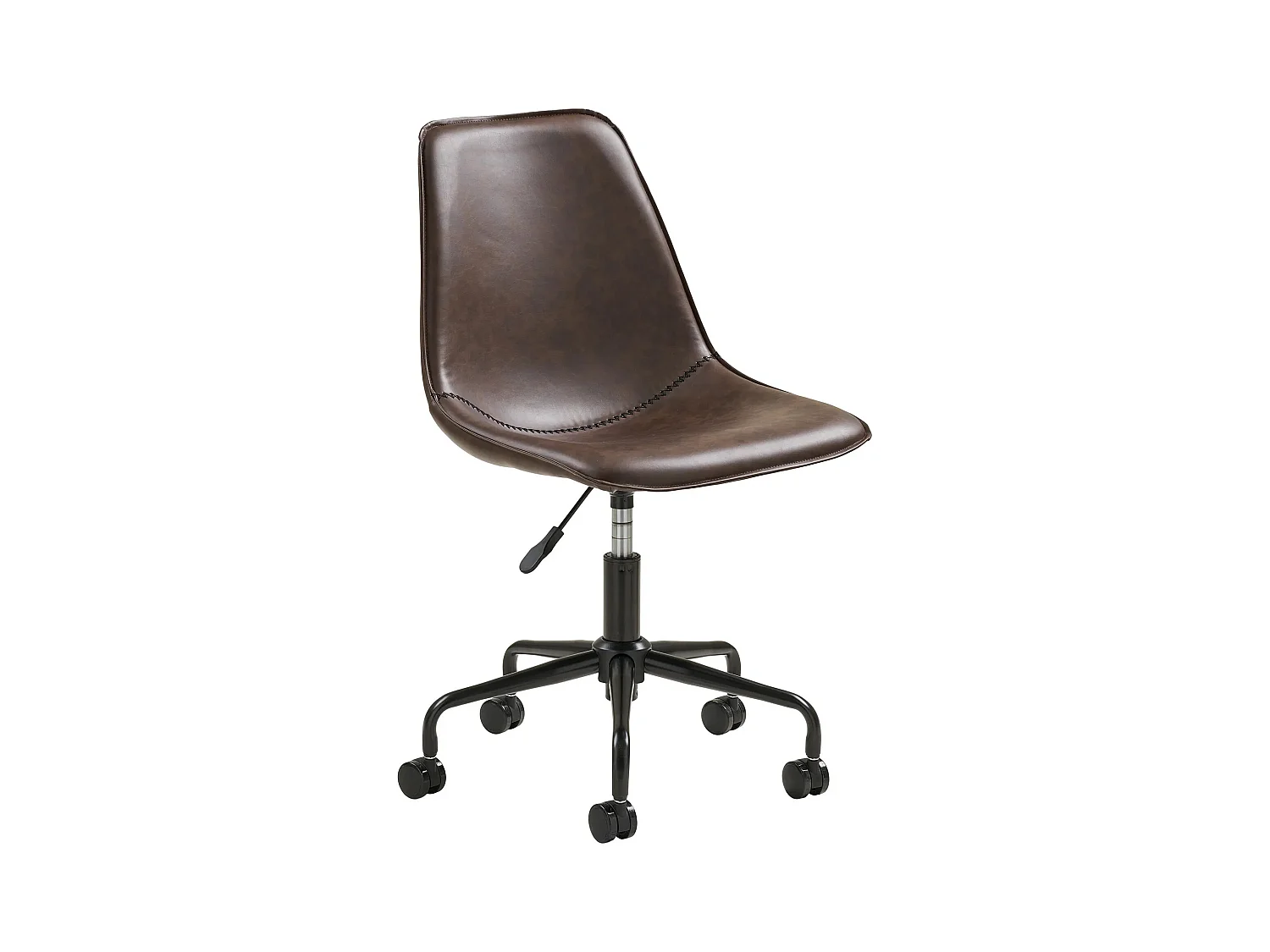 Chaise de bureau simili cuir marron MONACO – Élégance épurée