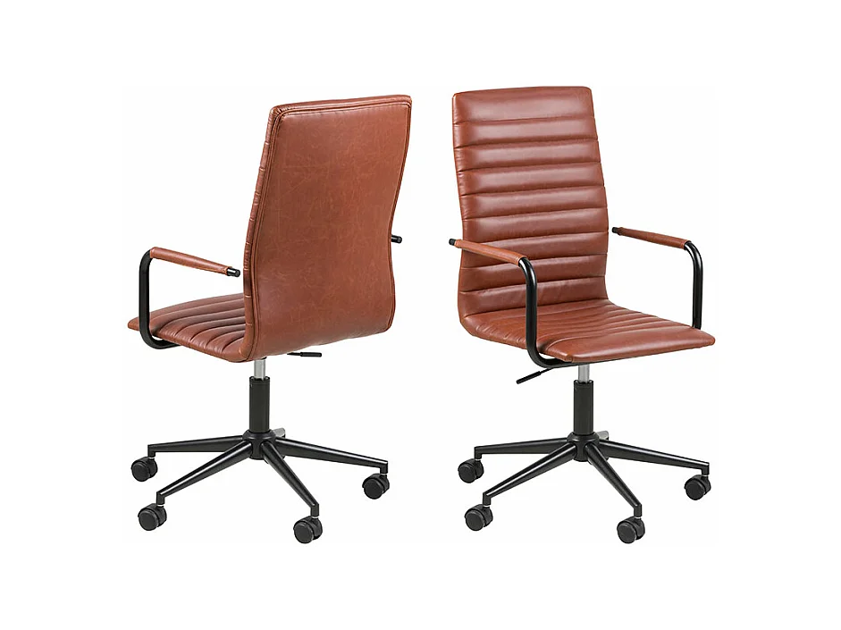 Winslow chaise de bureau PU cuir marron.