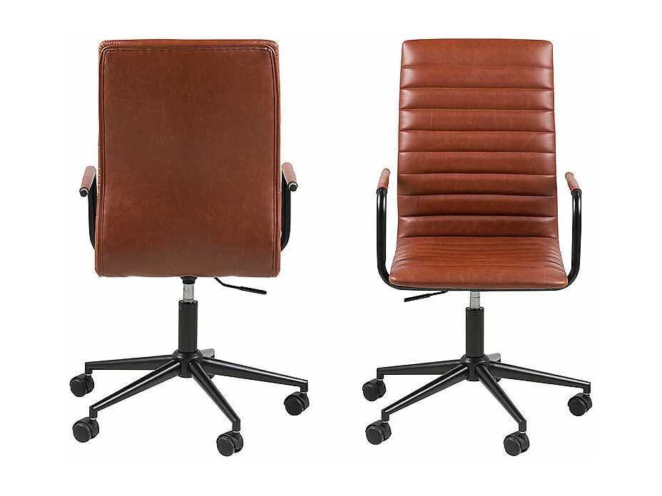 Winslow chaise de bureau PU cuir marron.