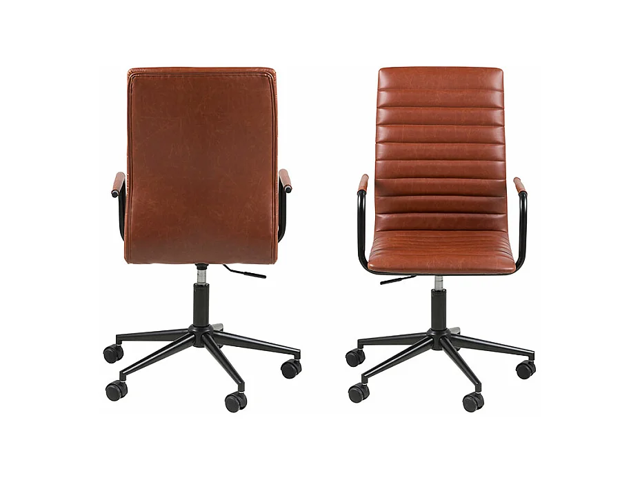 Winslow chaise de bureau PU cuir marron.