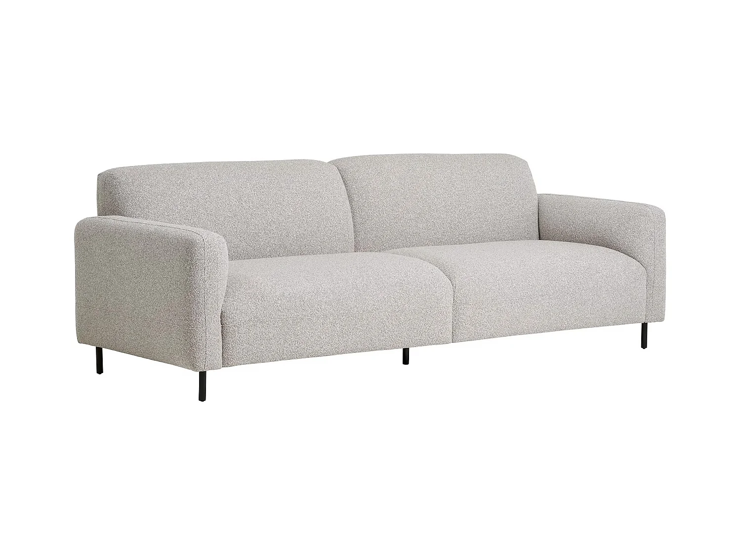 Canapé 3 places SALVADOR – Tissu bouclé gris clair