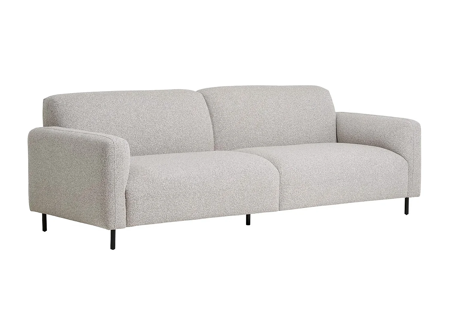 Canapé 3 places SALVADOR – Tissu bouclé gris clair