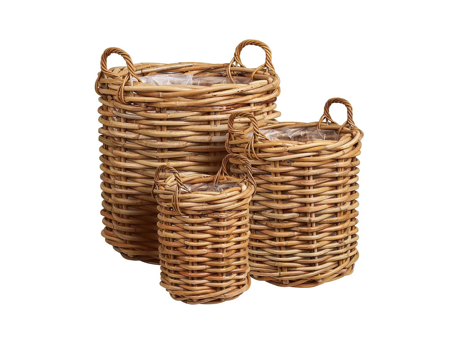 Ensemble de 3 paniers de rangement en osier BURTON – Design naturel