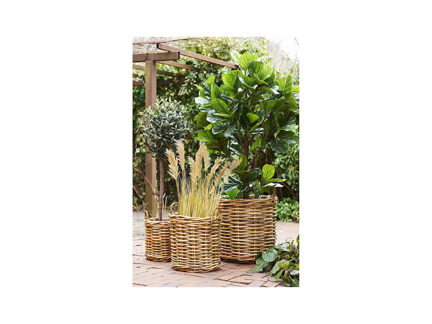 Ensemble de 3 paniers de rangement en osier BURTON – Design naturel