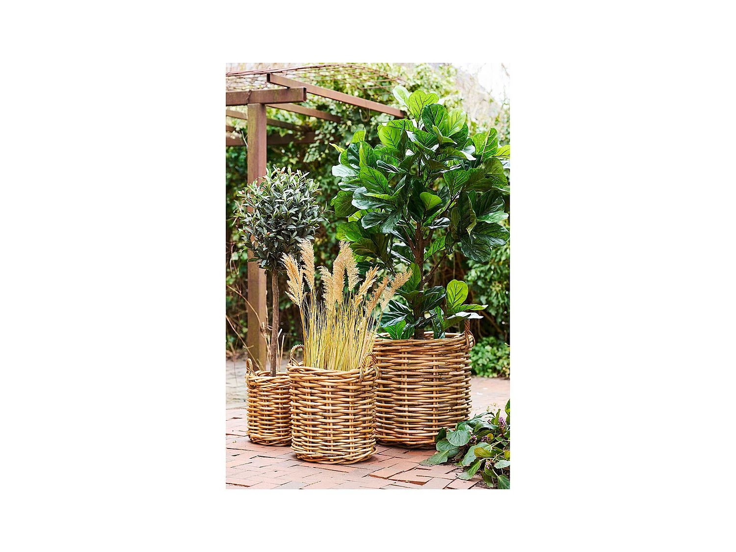 Ensemble de 3 paniers de rangement en osier BURTON – Design naturel