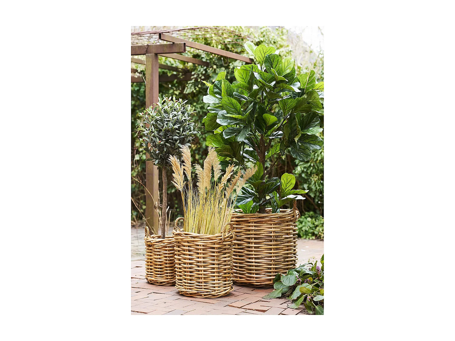 Ensemble de 3 paniers de rangement en osier BURTON – Design naturel