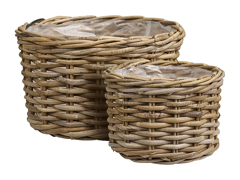 Lot de 2 Paniers en osier KALAK – Intérieur - Extérieur