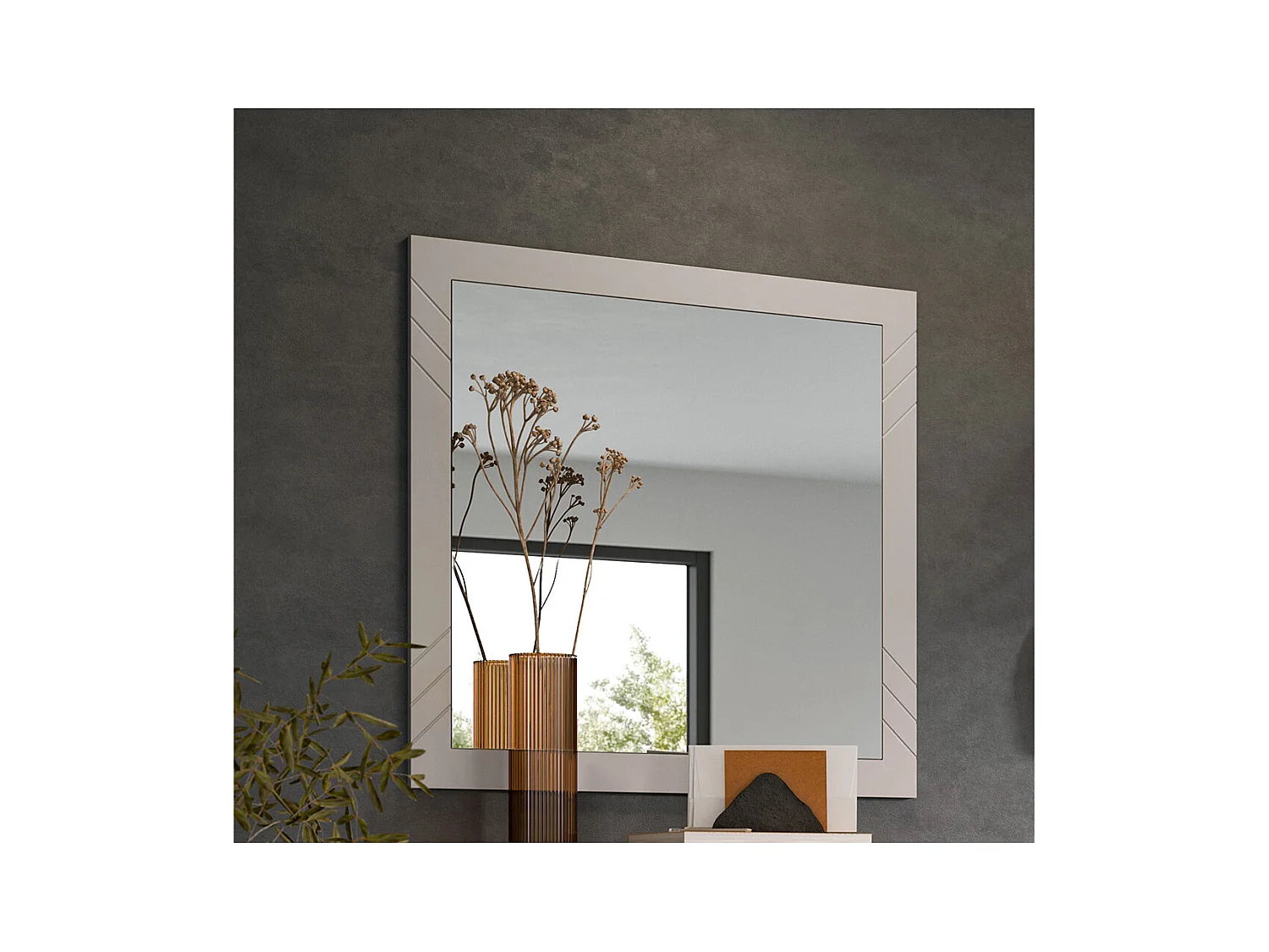 Notes miroir beige mat, miroir.