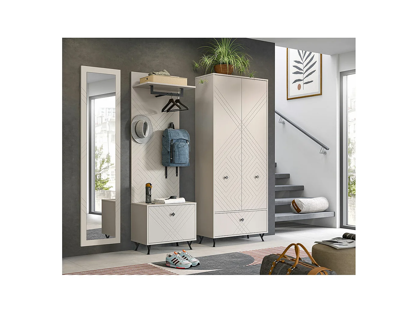 Notes miroir beige mat, miroir.