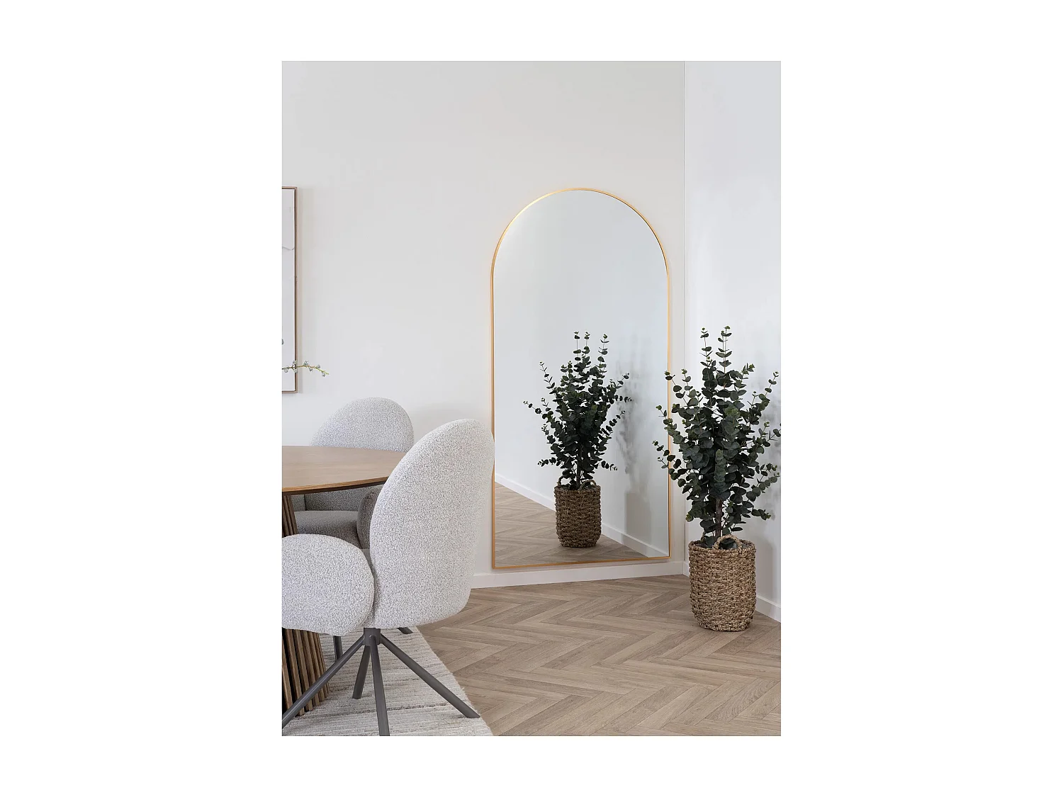 Grand miroir arc en aluminium MADRID – L 90 x H 180cm-Noir
