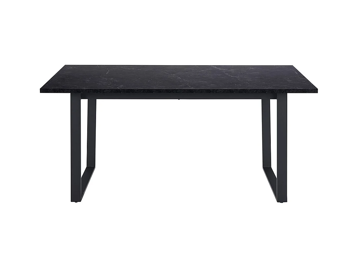 Tilst ensemble pour salle à manger table à manger impression marbre noir 90x160 4 chaises velours noir.