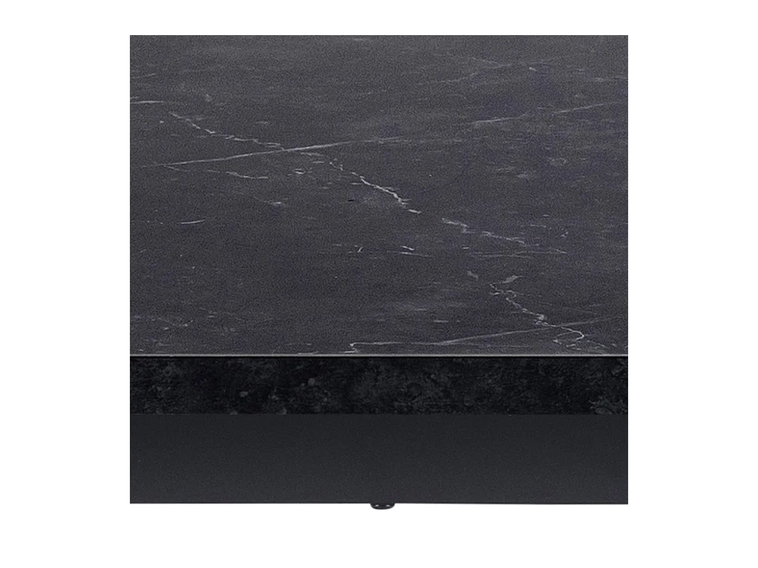 Tilst ensemble pour salle à manger table à manger impression marbre noir 90x160 4 chaises velours noir.