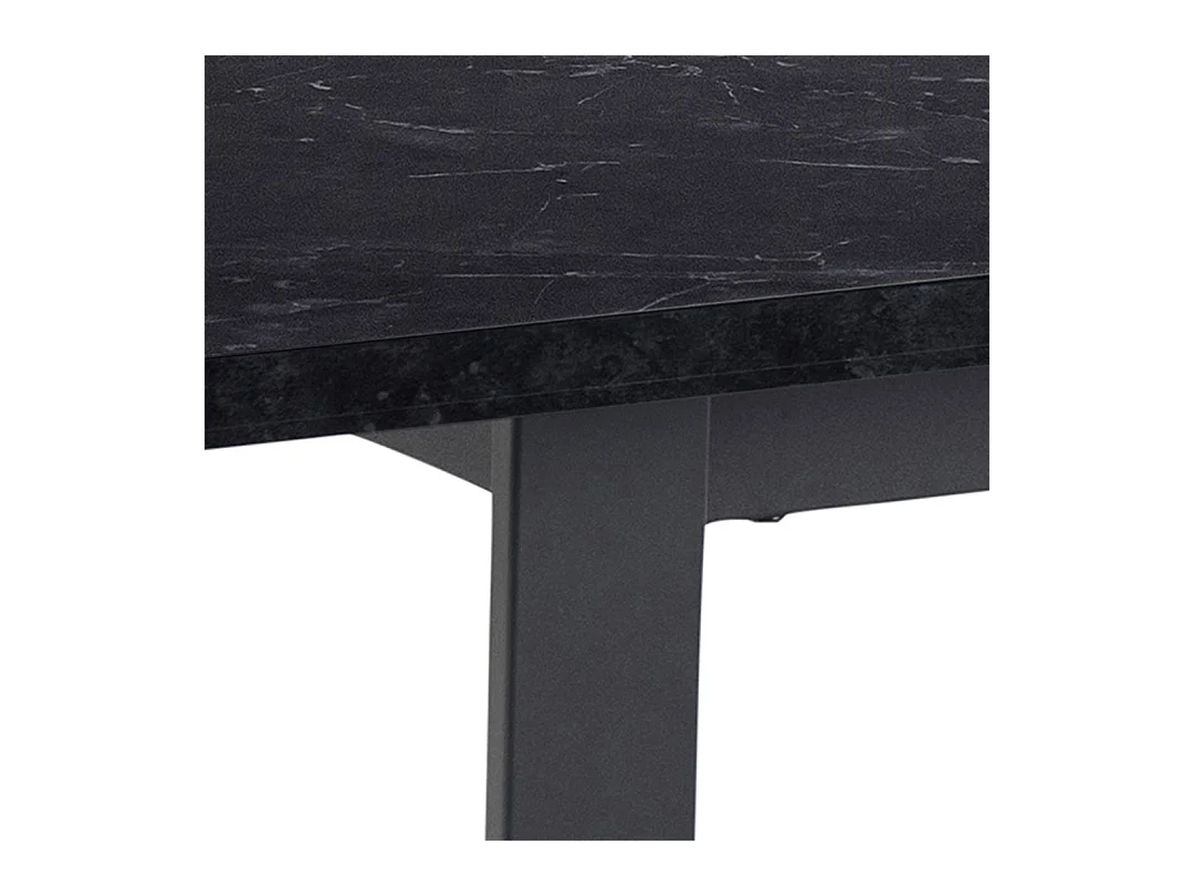 Tilst ensemble pour salle à manger table à manger impression marbre noir 90x160 4 chaises velours noir.