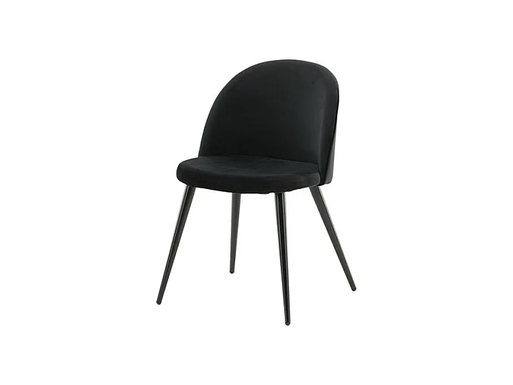 Tilst ensemble pour salle à manger table à manger impression marbre noir 90x160 4 chaises velours noir.