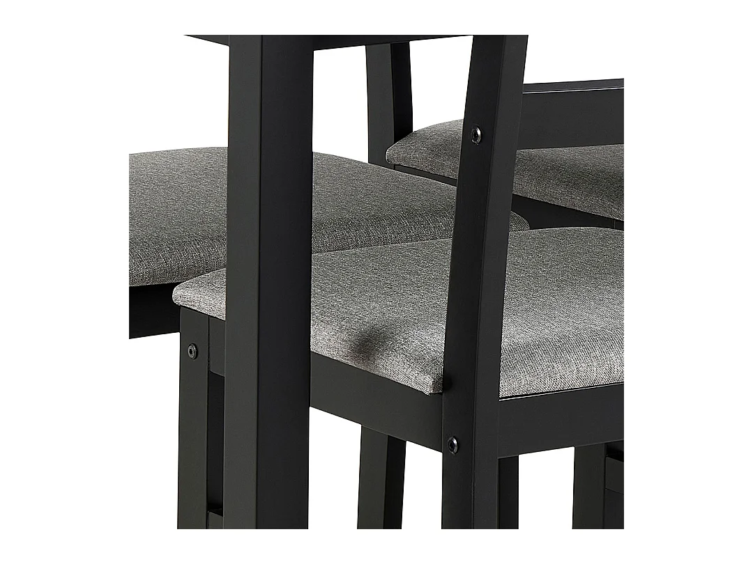 Alicante ensemble pour salle à manger table et 4 chaises 70x110cm noire.