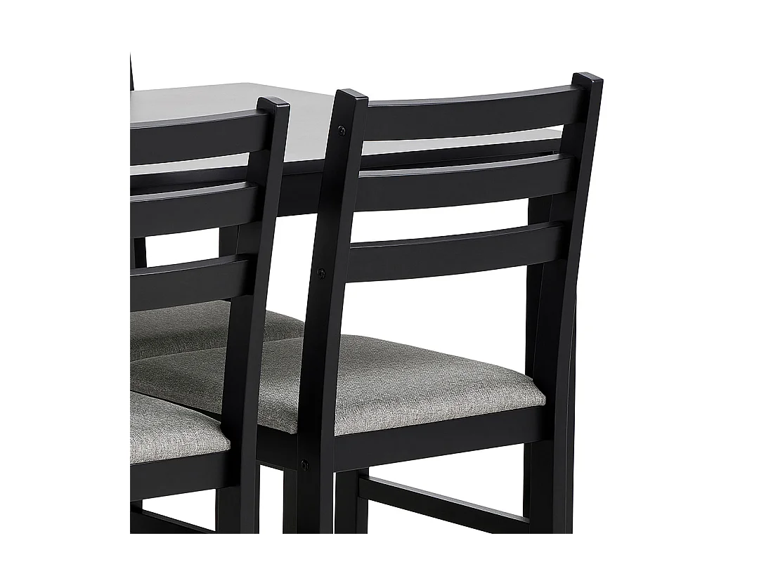 Alicante ensemble pour salle à manger table et 4 chaises 70x110cm noire.