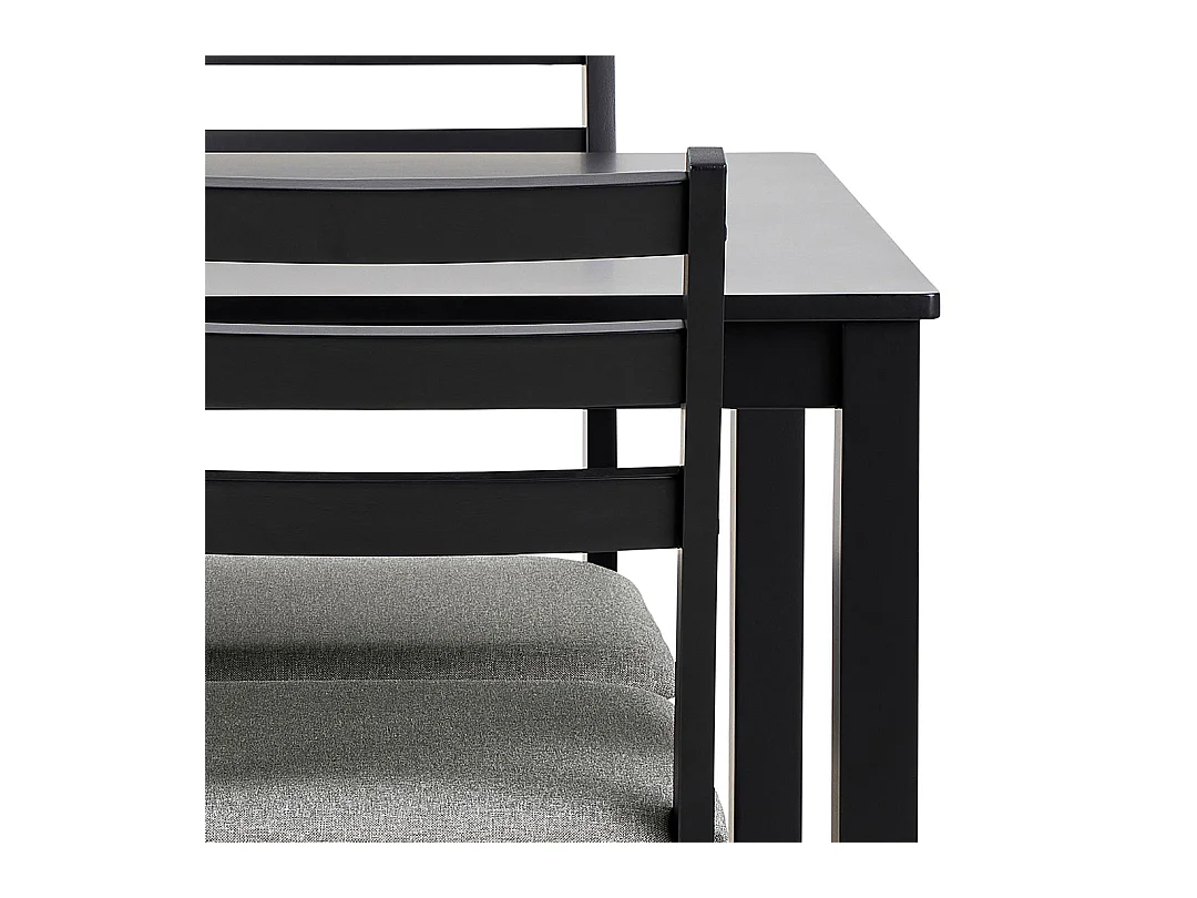 Alicante ensemble pour salle à manger table et 4 chaises 70x110cm noire.