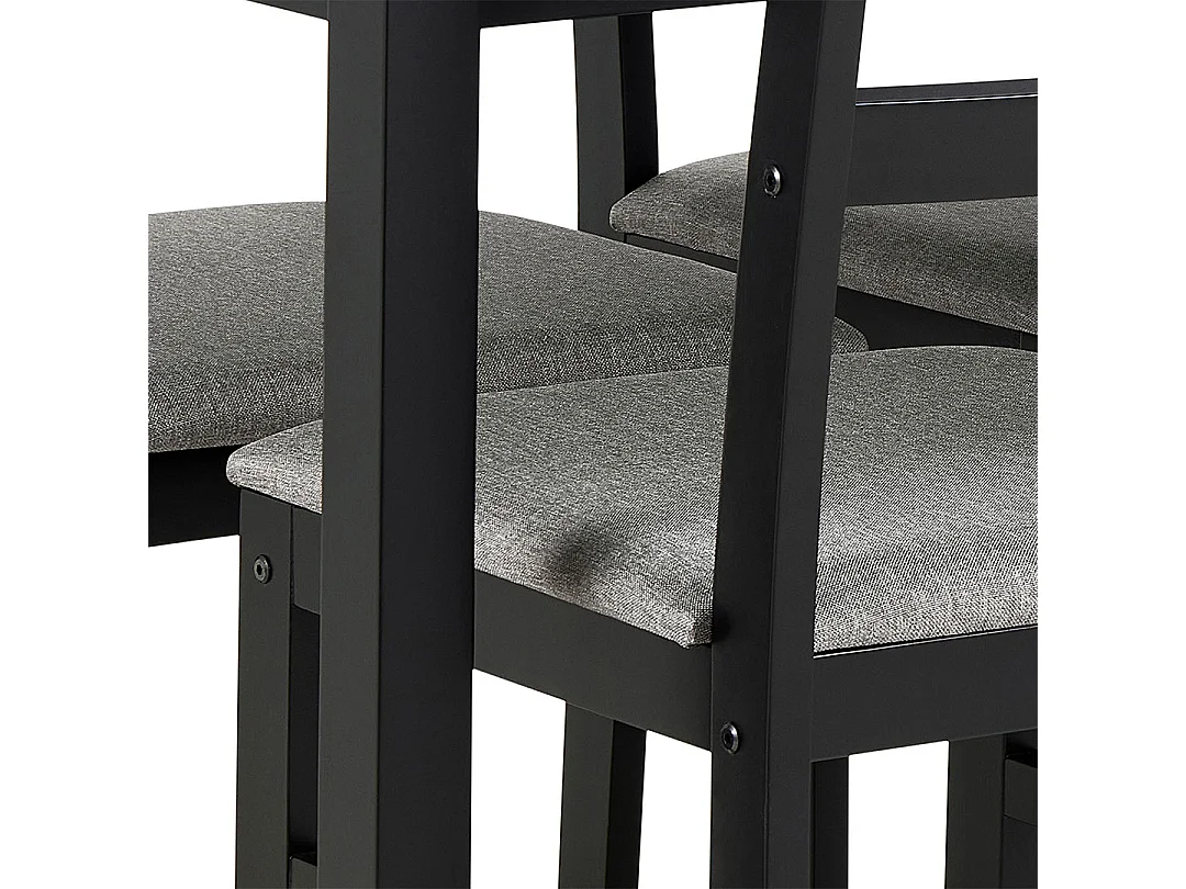 Alicante ensemble pour salle à manger table et 4 chaises 70x110cm noire.