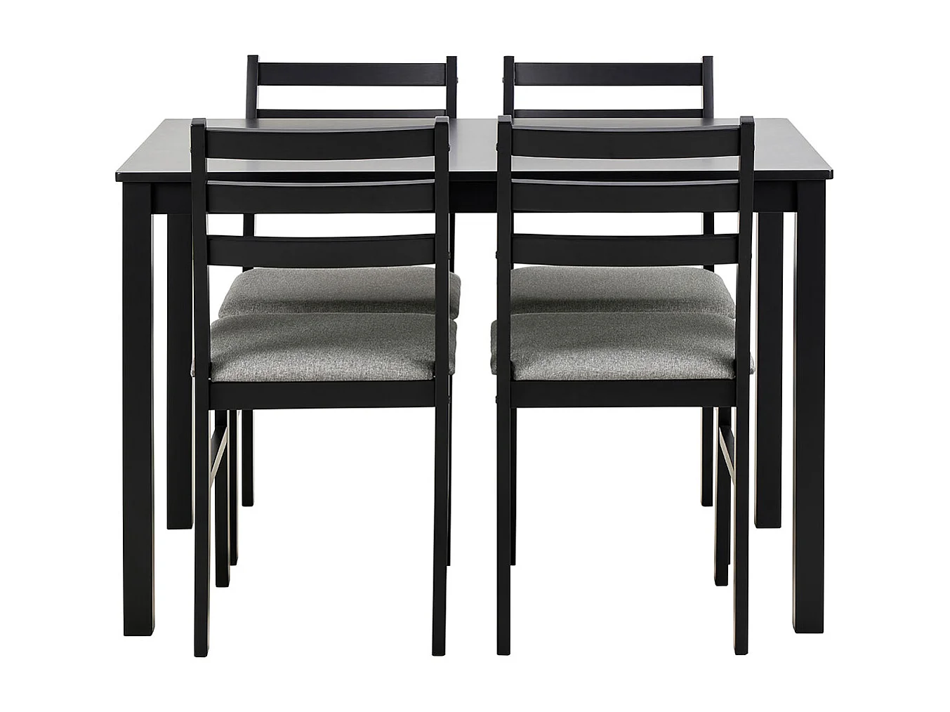 Alicante ensemble pour salle à manger table et 4 chaises 70x110cm noire.
