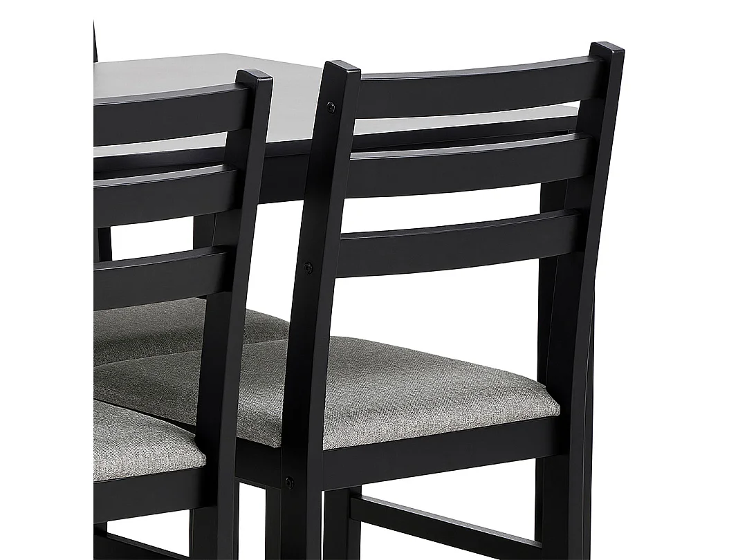 Alicante ensemble pour salle à manger table et 4 chaises 70x110cm noire.