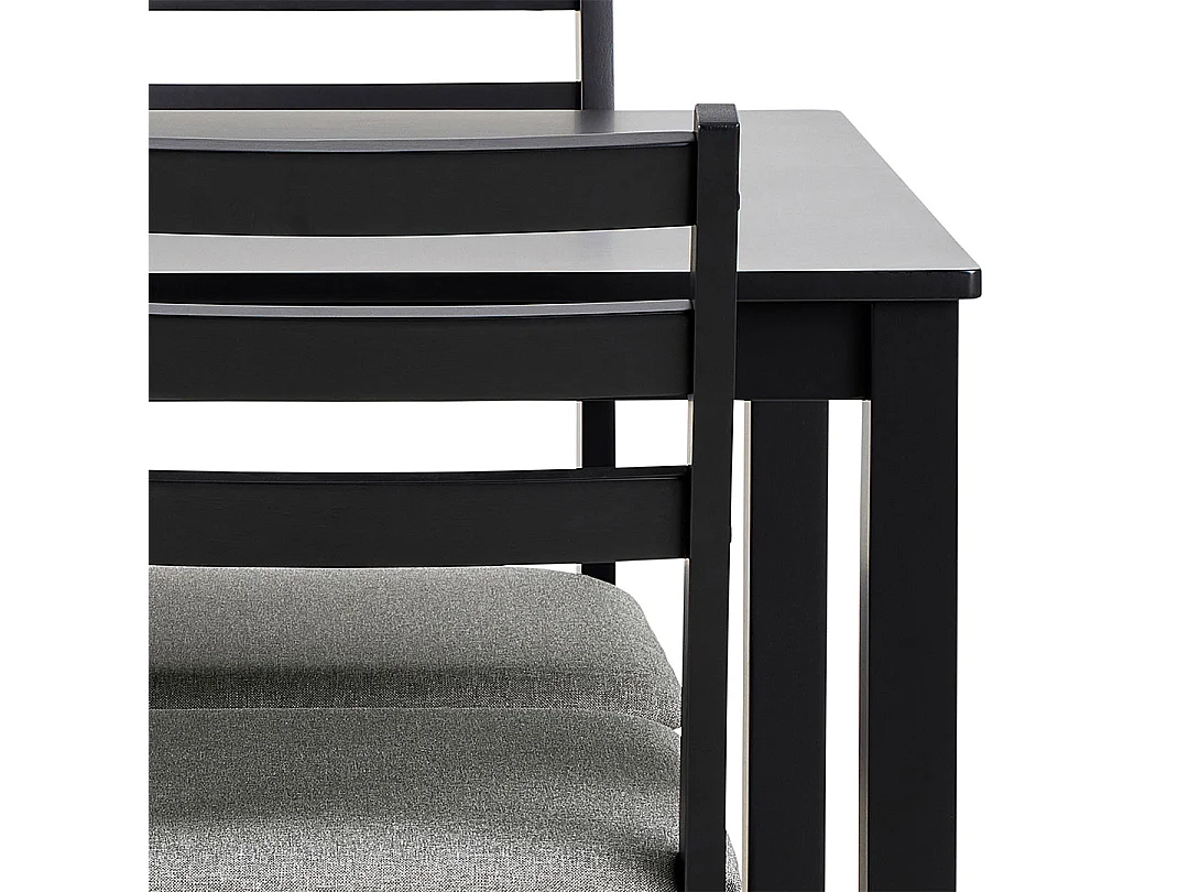 Alicante ensemble pour salle à manger table et 4 chaises 70x110cm noire.