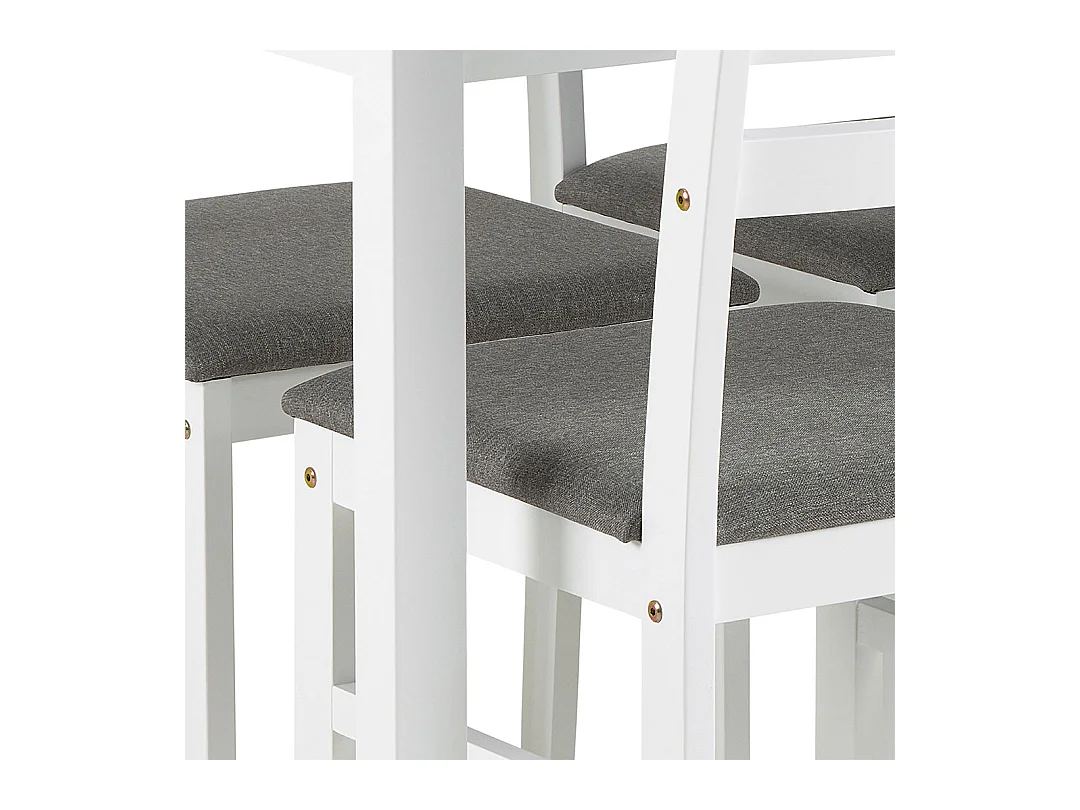 Alicante ensemble pour salle à manger table et 4 chaises 70x110cm blanche.