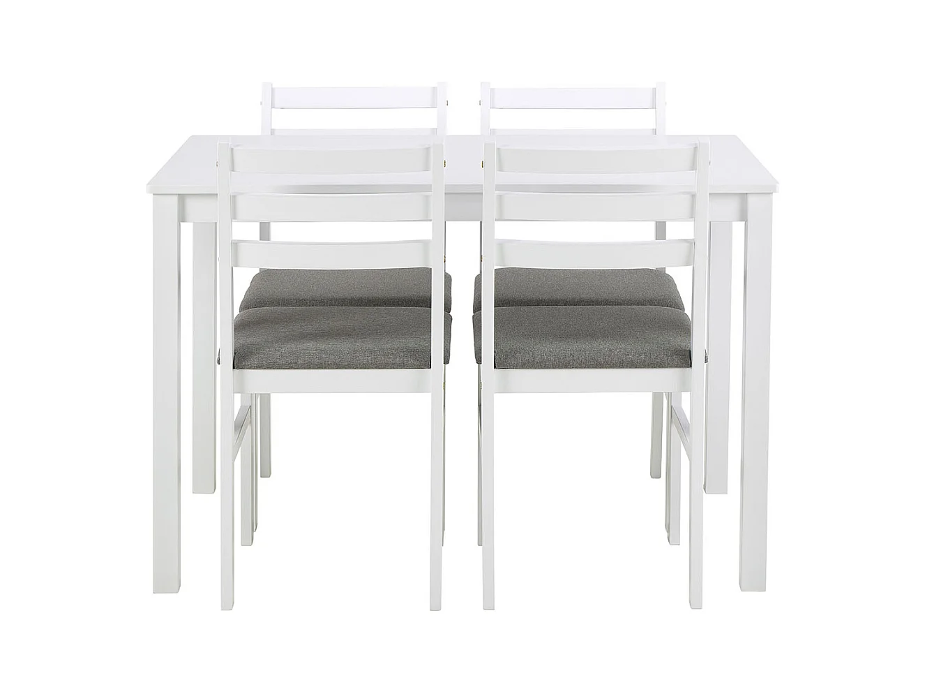 Alicante ensemble pour salle à manger table et 4 chaises 70x110cm blanche.