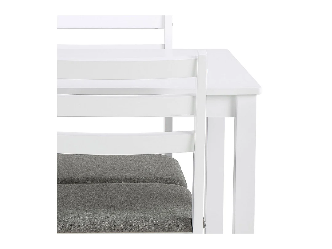 Alicante ensemble pour salle à manger table et 4 chaises 70x110cm blanche.