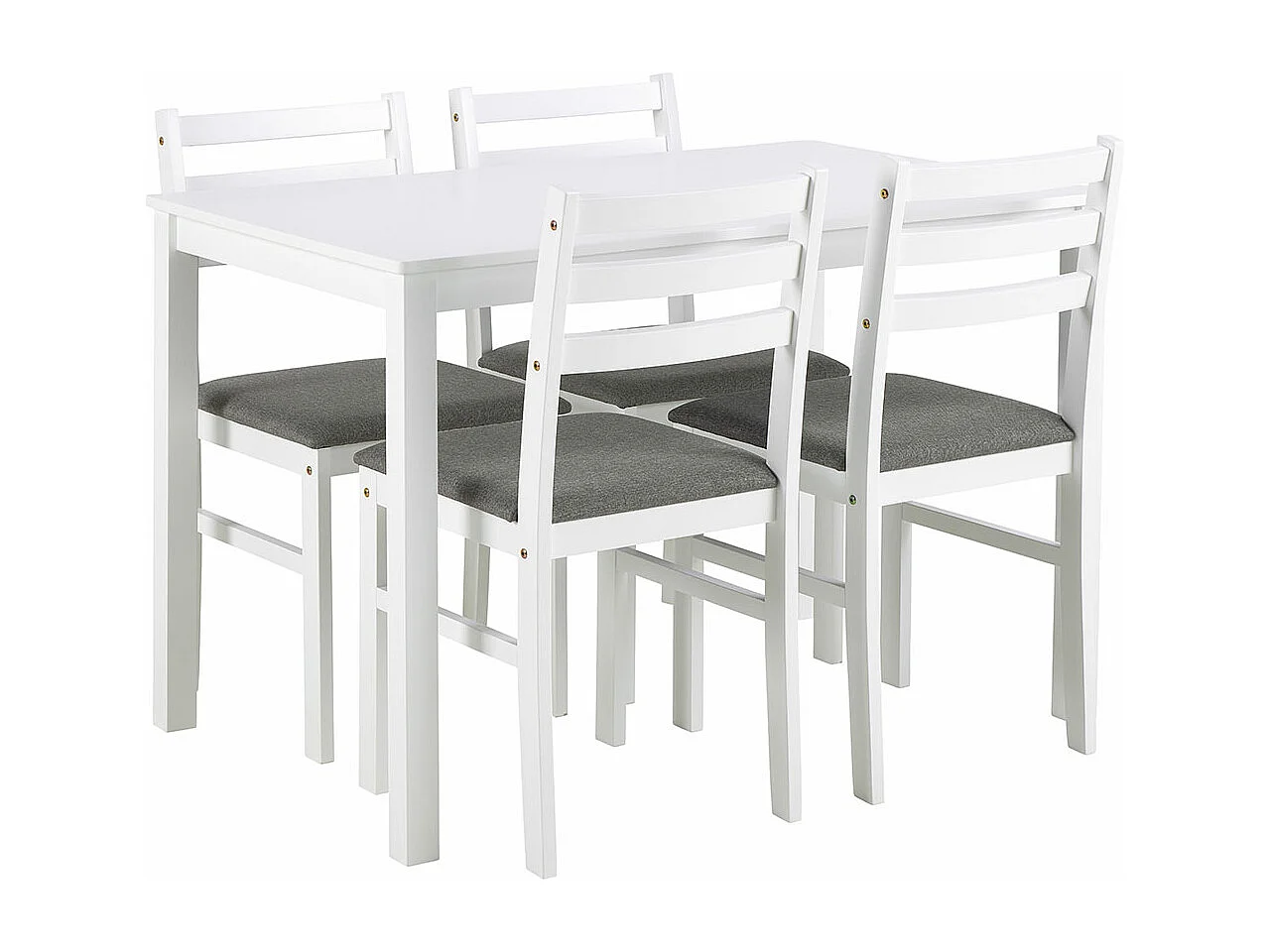 Alicante ensemble pour salle à manger table et 4 chaises 70x110cm blanche.