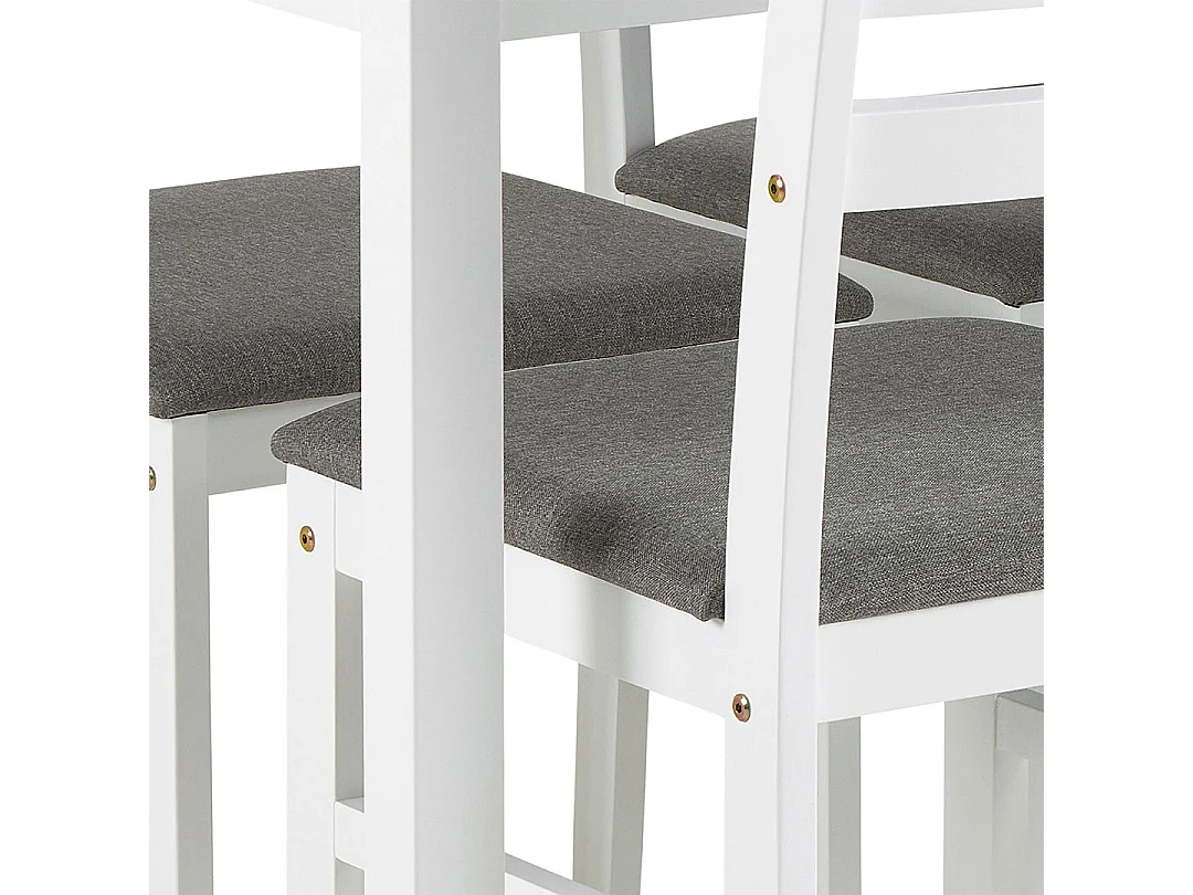 Alicante ensemble pour salle à manger table et 4 chaises 70x110cm blanche.