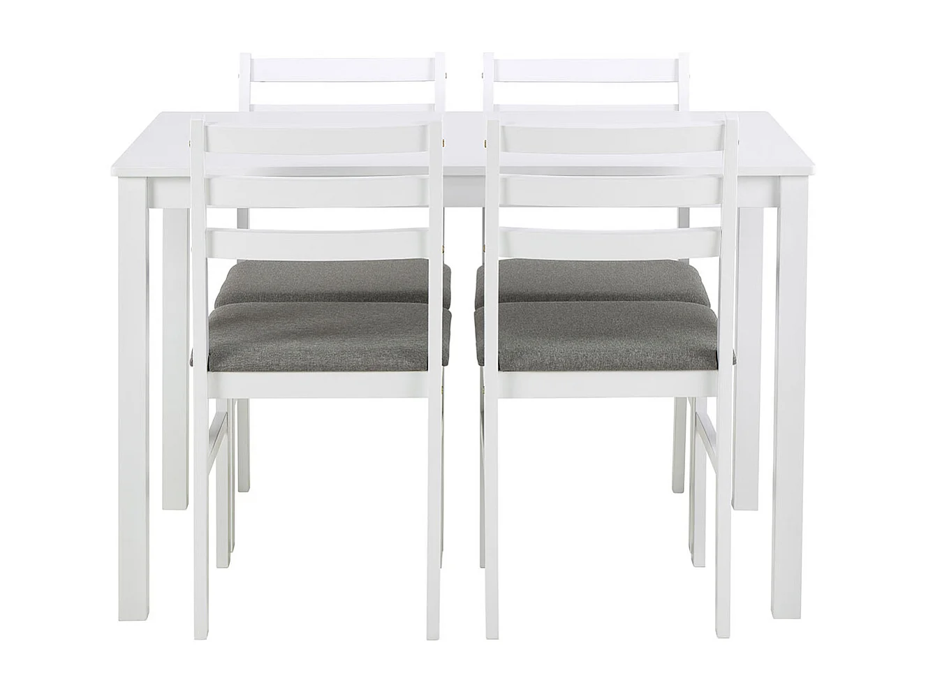 Alicante ensemble pour salle à manger table et 4 chaises 70x110cm blanche.