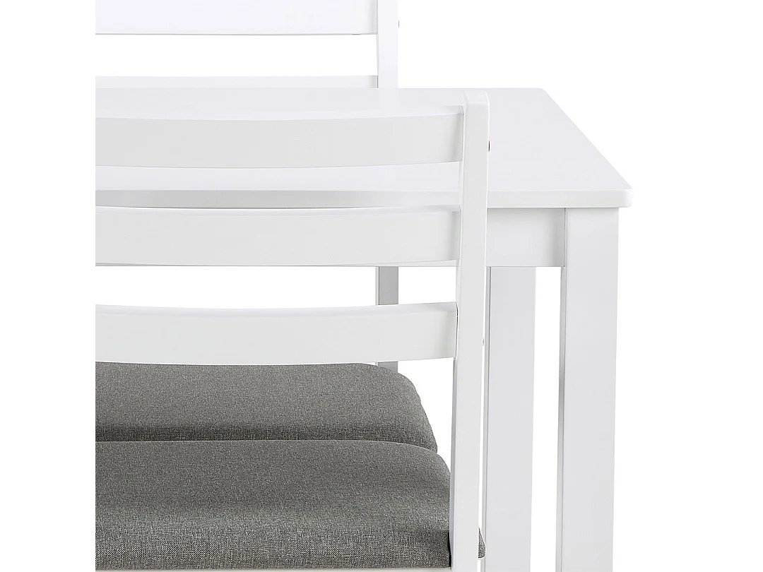 Alicante ensemble pour salle à manger table et 4 chaises 70x110cm blanche.