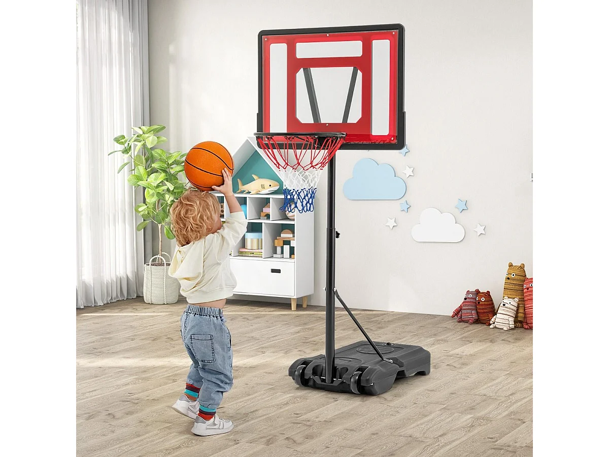 Panier de Basket-Ball, Support de Basket-Ball Réglable en Hauteur pour Enfants Adolescents Adultes, Panier de Basket-Ball Mobile, pour Intérieure/Extérieure