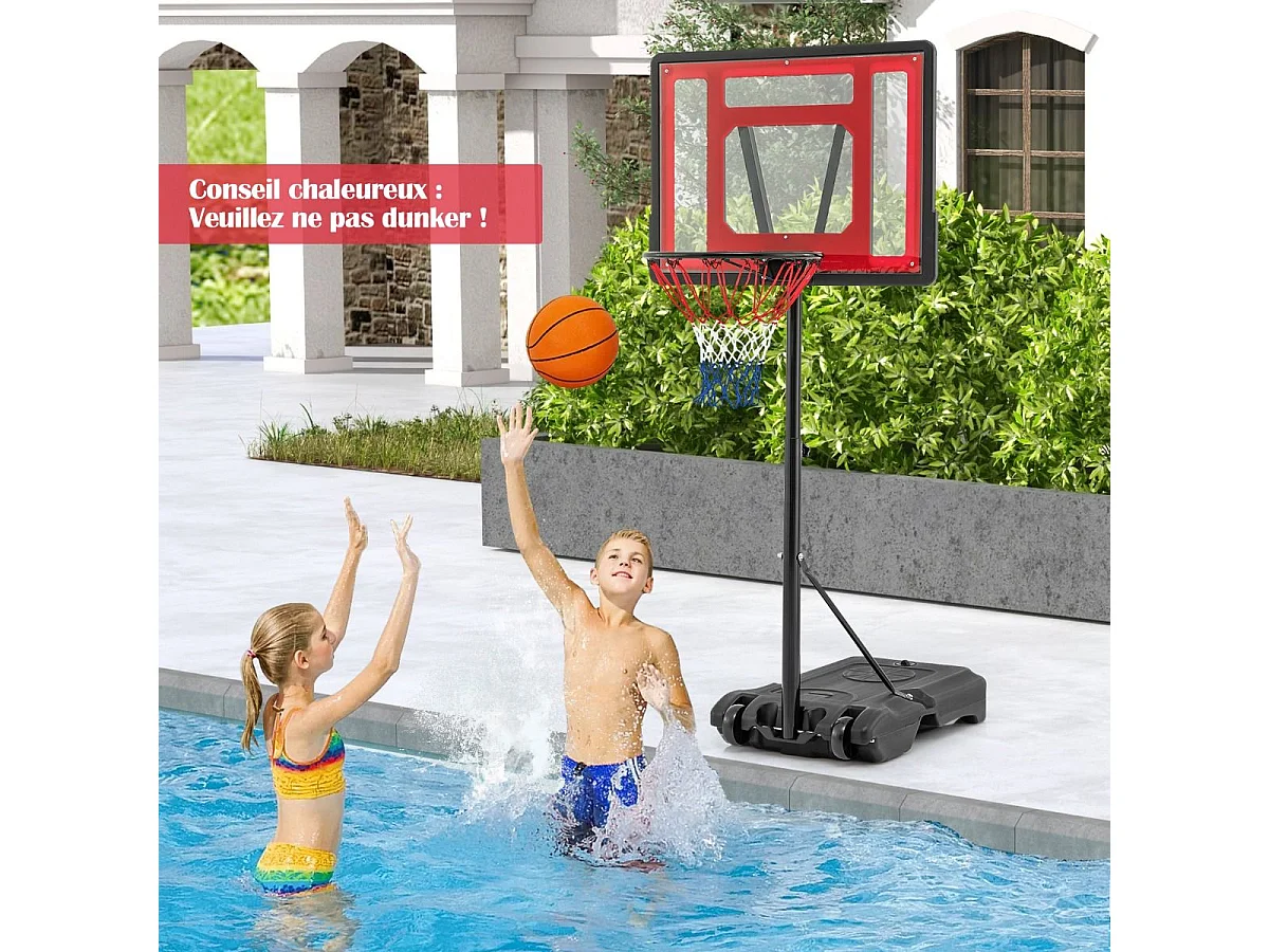 Panier de Basket-Ball, Support de Basket-Ball Réglable en Hauteur pour Enfants Adolescents Adultes, Panier de Basket-Ball Mobile, pour Intérieure/Extérieure
