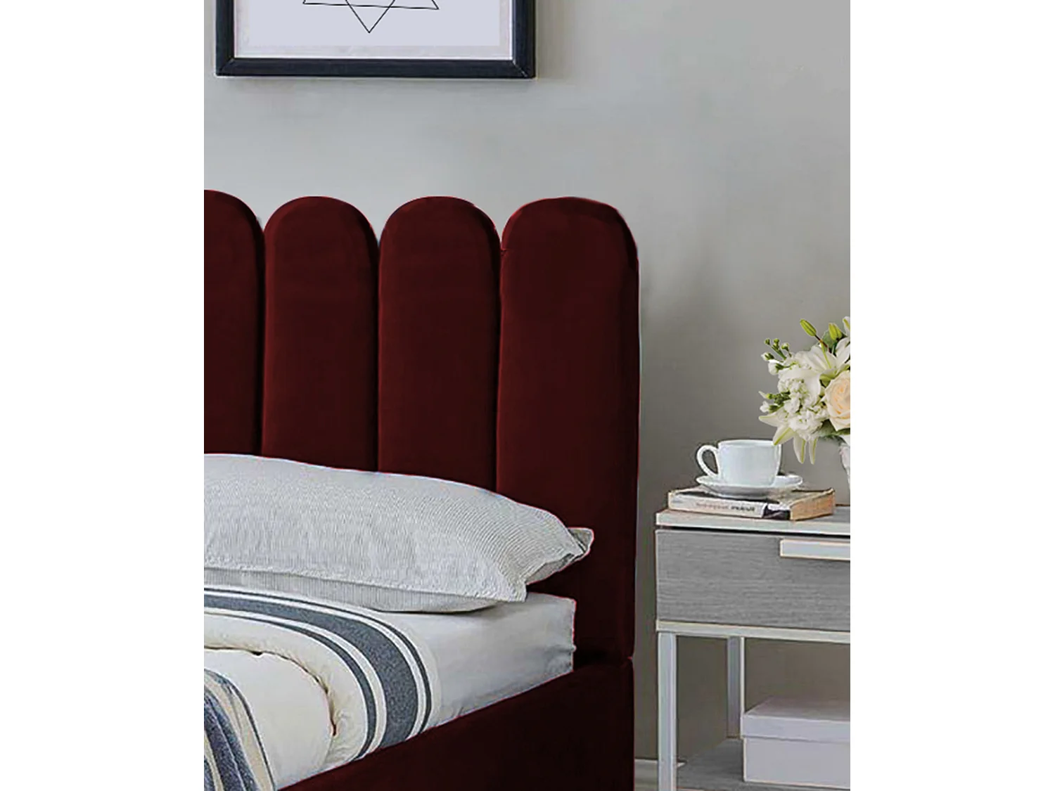 Gestoffeerd bed Venezia 130x212x90 cm Slaapvlak 120x200 cm, opbergruimte, gaslift, stof Monolith grafiet