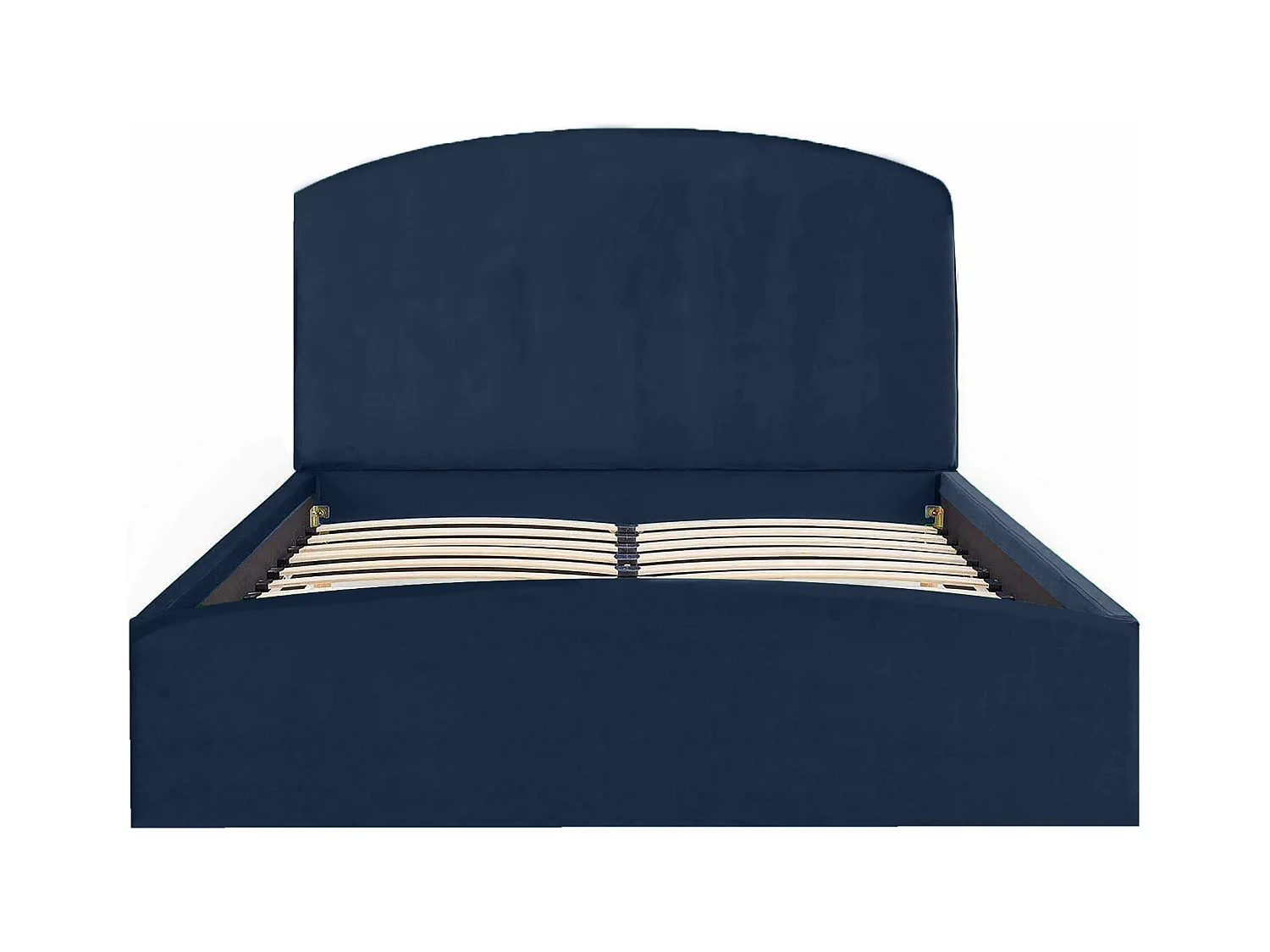 Lit rembourré Montana 130x212x90 cm, couchage 120x200 cm, coffre, vérin à gaz, tissu Monolith bleu marine